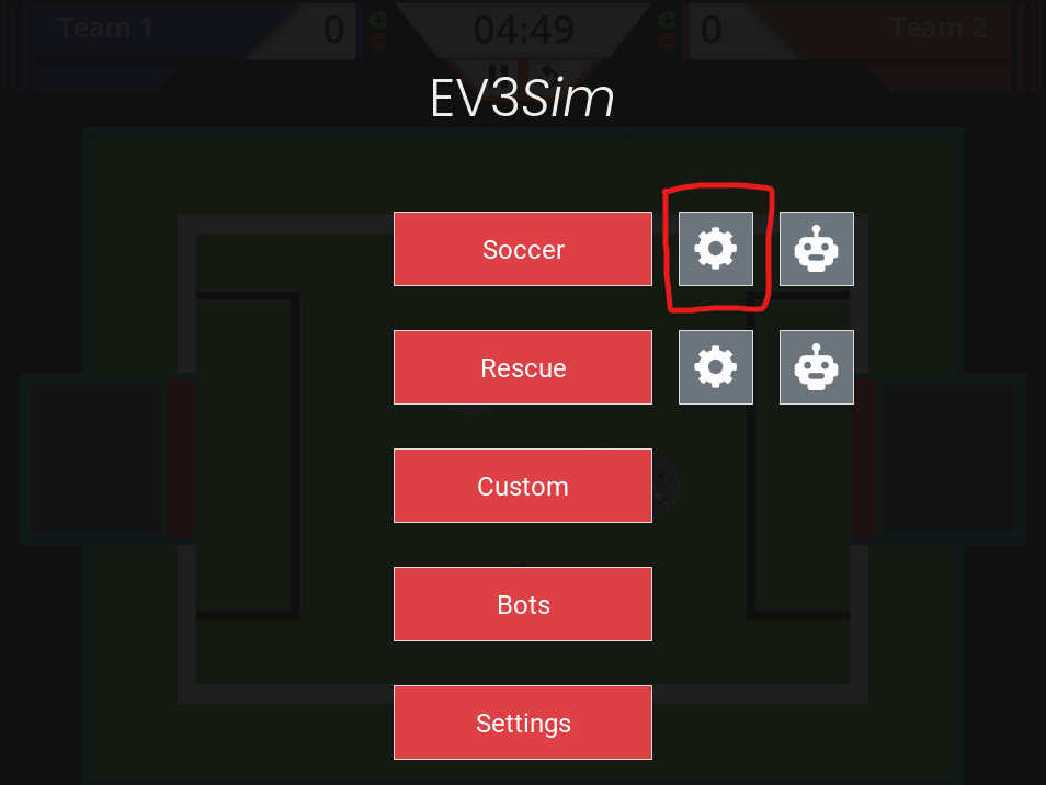 The soccer settings button.